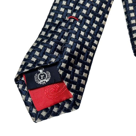 Faconnable Men's Blue Geometric 100% Silk Woven Tie - Picture 7 of 8